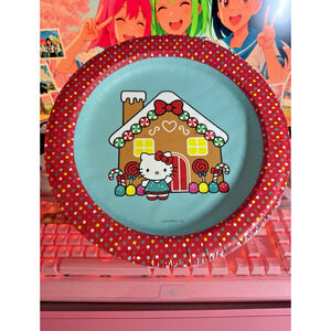 Hello Kitty Christmas Lunch Plates Gingerbread House 16 Paper 10.5” 2024 Sanrio